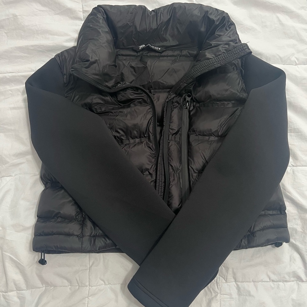 Zara Black Quilted Puffer Jacket